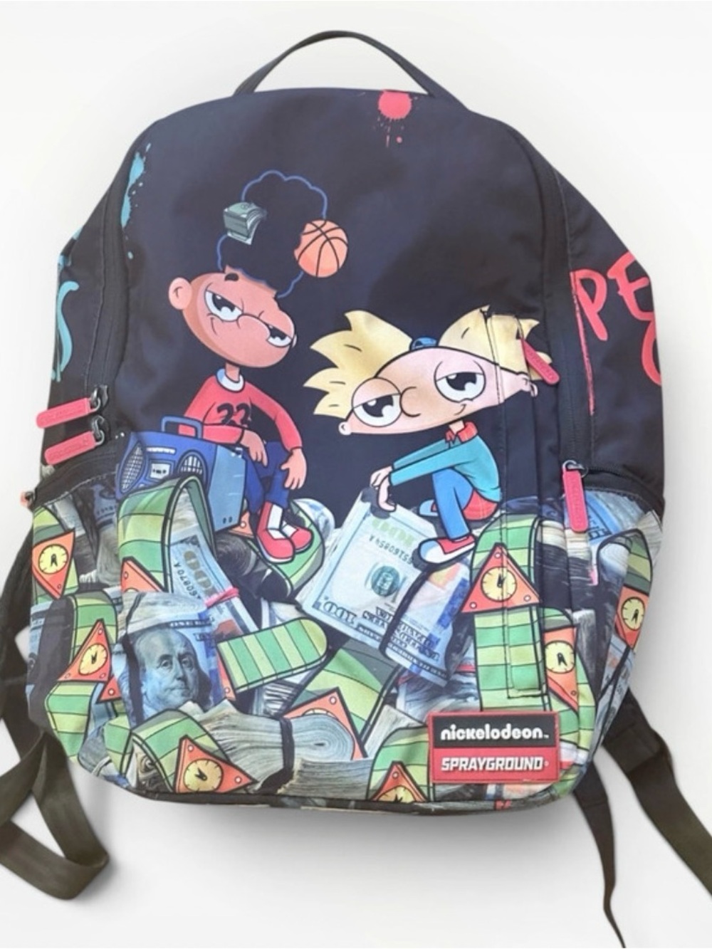 Sprayground x Nickelodeon Hey Arnold Money Stacks Backpack - Black